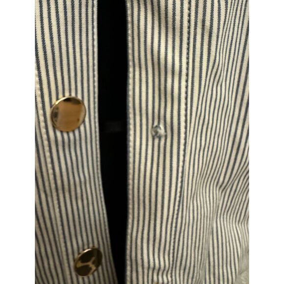 Chico's Fully Lined Snap Striped Jacket - Sz 2 (12/14) - Picture 15 of 15